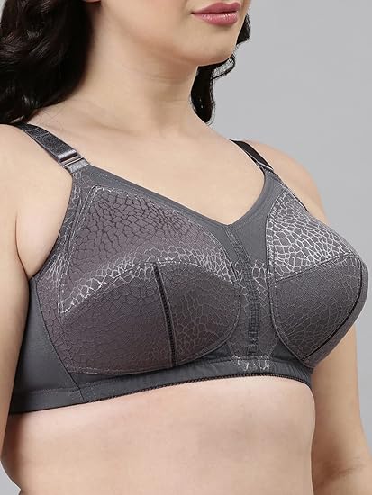 Enamor Women's Nylon Innovations Transform M-Frame Bra – Curve Support, Jiggle Control, Non-Padded, Wirefree, Full Coverage F096